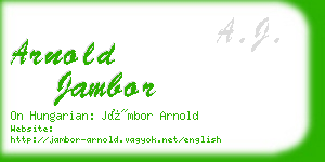 arnold jambor business card